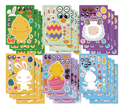 Tz 24 Piezas De Pegatinas De Juego De Fiesta De Pascua Diy