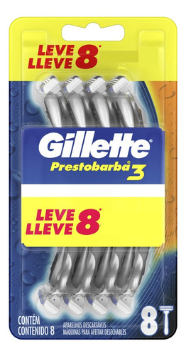 Gillette Prestobarba3 8 Unidades Desechables 3 Hojas