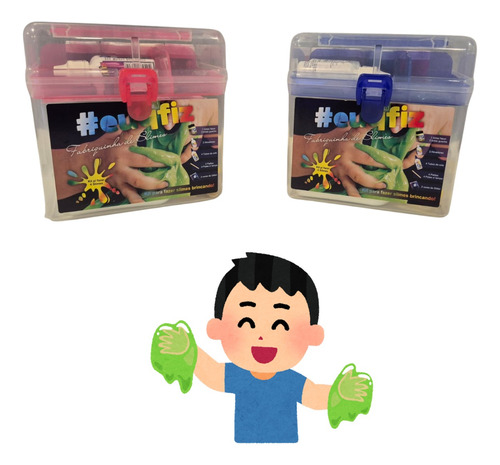#euqfiz Kit Fabriquinha Slimes Brincando Guache Neon 5 Anos