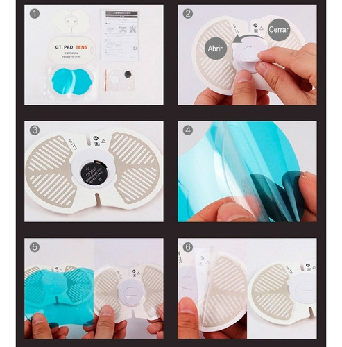 Imagen 6 de 6 de Ems Mini Vak 05 Electro Estimulador Pad 5 Modos Recargable