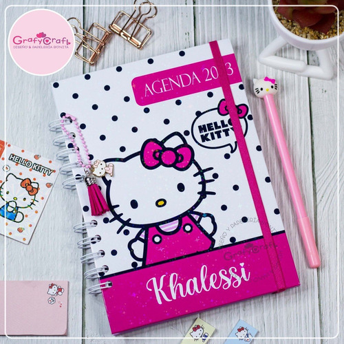 Imagen 5 de 9 de Agenda 2023 Hello Kitty - Vista Semanal - Personalizada