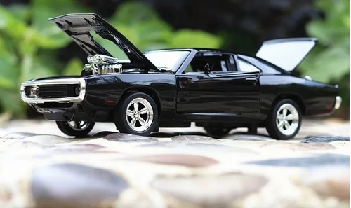 Dodge Charger Velozes Miniatura Metal 1:32 Don C/ Led E Som Cor Black