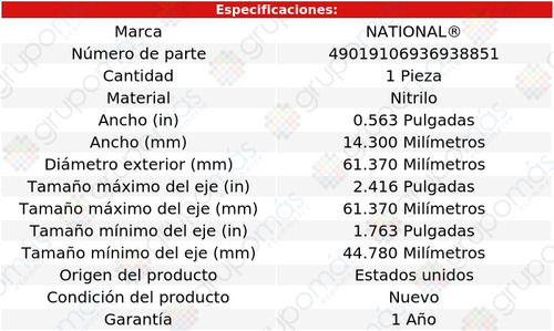 Reten Tapa Distribución National K20 Pickup V8 5.3l 66 A 69