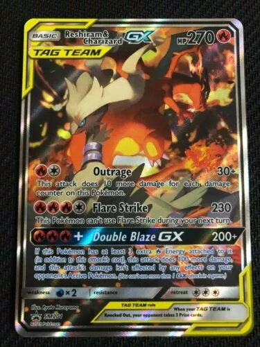 Carta Pokemon Reshiram & Charizard Gx Sm201 Aliados