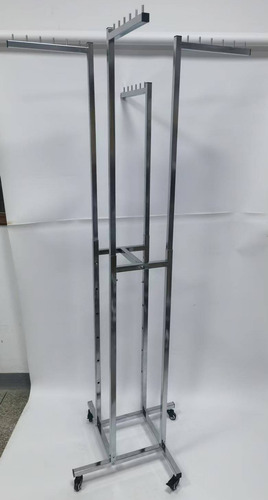 Rack Para Colgar Ropa Exhibidor 4 Brazos 1.8m Con Ruedas