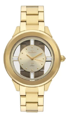 Relógio Technos Elegance Crystal F03101aa/4d Dourado 40mm