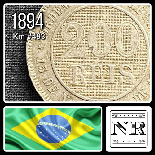 Brasil - 200 Reis - Año 1894 - Km #493