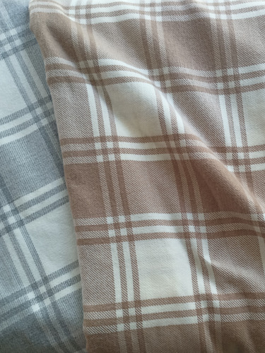 Manta Decorativa Pie De Cama Escocesa 200x140 Cm Camel Y Blanco Escocés