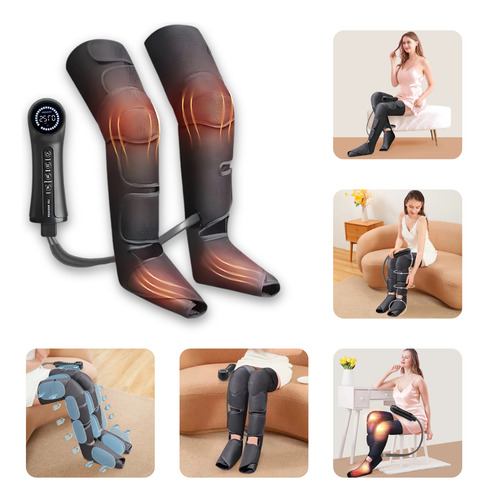 Bota Compressão Pneumática Massagem Circulação Com Aquecimento 30w Fisioterapia 3 Modos De Massagem 5 Modos De Força E 3 De Aquecimento - 3dx
