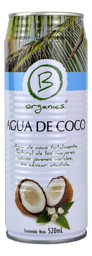 24-pack Agua De Coco Natural B Organics 520ml Andina Grains