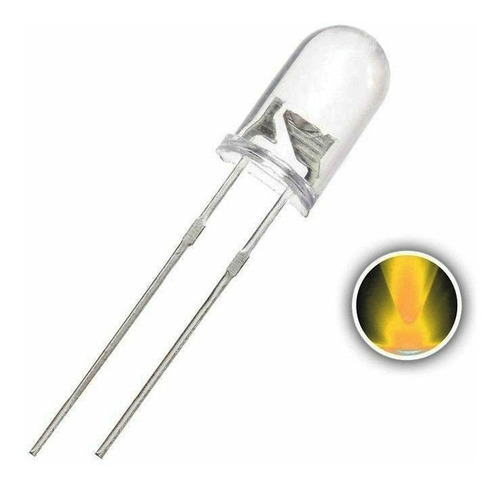 10 Led 5mm Alto Brillo Naranja