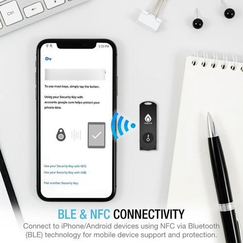 Imagen 2 de 5 de Thetis Ble Usb A Nfc Llave Seguridad Fido2 U2f Bluetooth!