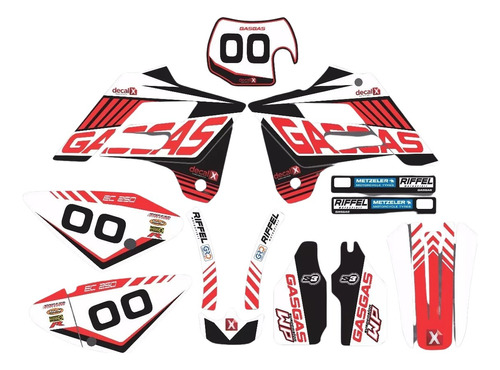 Kit Adesivo Moto Cross Trilha Gas Gas 250 2004 0,60mm 3m 002