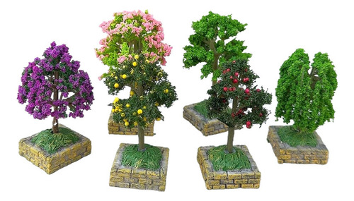 6 Piezas Miniatura Modelo De Árboles Mini Paisaje