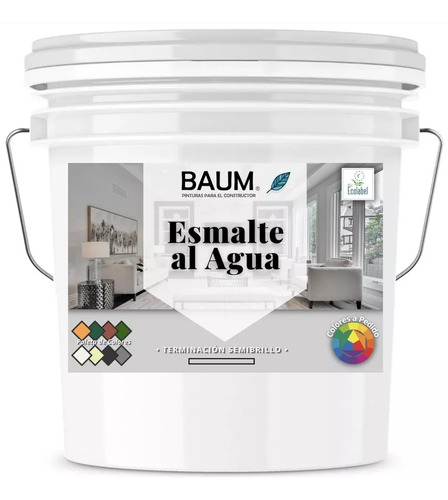 Baum Esmalte Al Agua Esmalte Blanco Tineta 16l