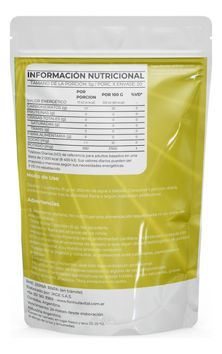 Fórmula Vital Potasio 100g | Electrolitos | 1885 Mg/serv Cc Naranja