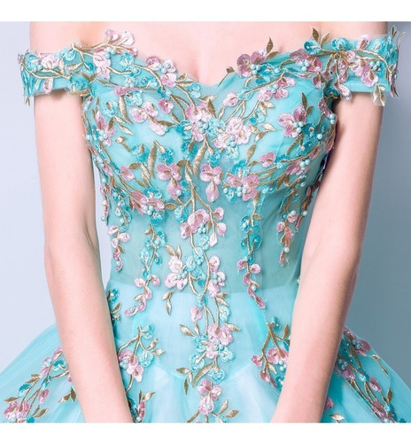 Vestido Xv Años Aqua Bordado Flores Az-8850 | Meses sin intereses Vestido Xv Años Aqua Bordado Flores Az-8850 | Meses sin intereses