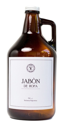 Imagen 2 de 7 de Growler Botellón Vidrio Ambar Jabon Y Suavizante 1.9l Velvet