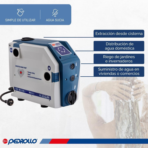 Imagen 4 de 11 de Bomba Presurizadora De Agua Inteligente Pedrollo Dg Ped 1 Hp