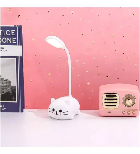 Velador Lampara Gatito Infantil Escritorio Led Recargable