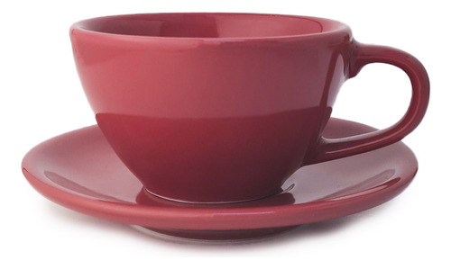 X 6 Combo Taza C/ Plato Germer Oval 200 Ml Color Rojo