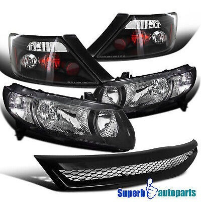 Fits 2006-2008 Civic 2d Headlight+tail Brake Lights+t-r  Spa