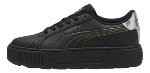 Tenis Puma Karmen Metallic Shine Mujer Comodos Negros