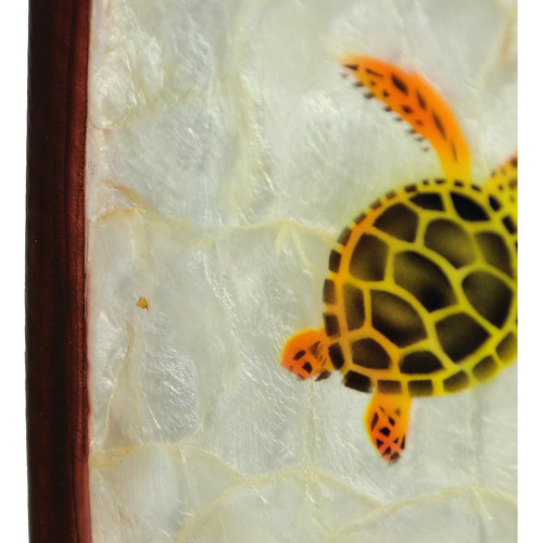 Tabla De Surf Decorativa Zeckos 80 Cm Madera Y Concha De