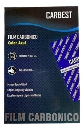 Papel Carbonico Film Azul Carbest X50 Hojas Mano-maquina 