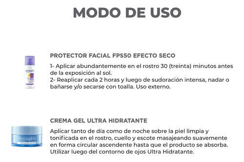 Dermaglós Kit Protector Solar Facial + Crema Gel Ultra Hidrt