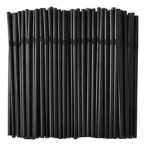 Comprar Paquete De 500 Pajitas Flexibles Negras Para Beber, Pajitas 
