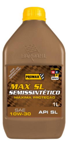 Óleo Lubrificante Sae 10w-30 Bardahl Max Sl Semissintético 