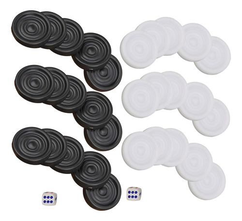 Juego De Backgammon De Plástico Blanco Y Negro De Internatio