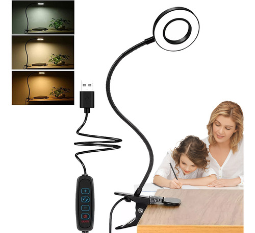 Lámpara De Escritorio De Lectura Usb Con Clip Estructura Usb