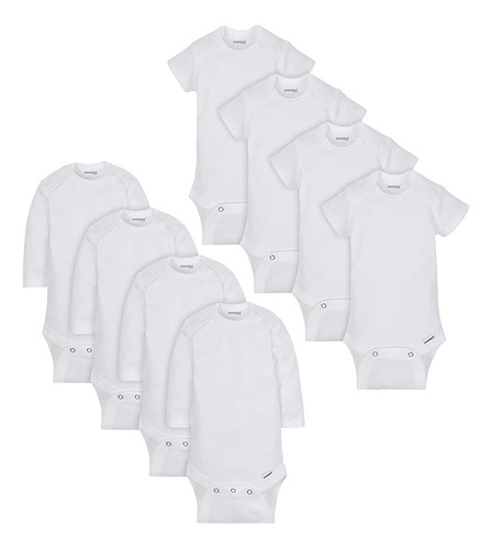 Onesies Brand Baby 8-pack Short Mix & Match Bodysuits, White