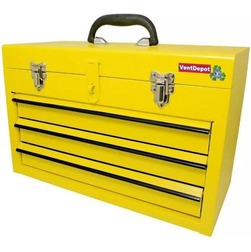 Caja Metálica, Mxmbx-001, 3 Gavetas, 11 3/4 Base, 9 Altura Color Amarilllo