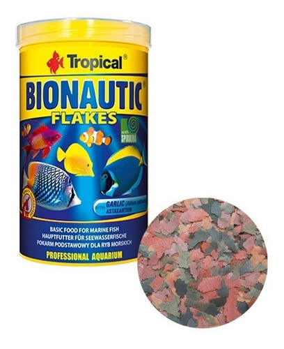 Ração Tropical Bionautic Flakes 200g Para Peixes Marinhos