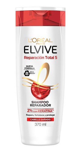 2 Pzs Loreal Keratina Shampoo Reparacion Total 5 Elvive 370m