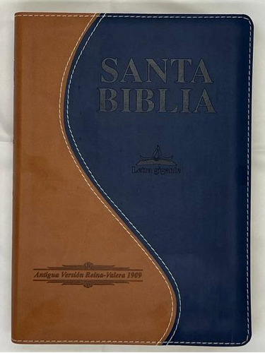 Biblia 1909 Pu Marron/azul Oscuro Letra Gigante