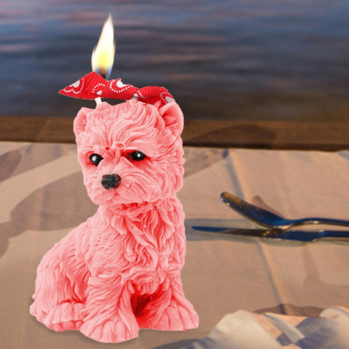 Xr Molde De Vela Para Perros En 3d Con Forma De Caniche,