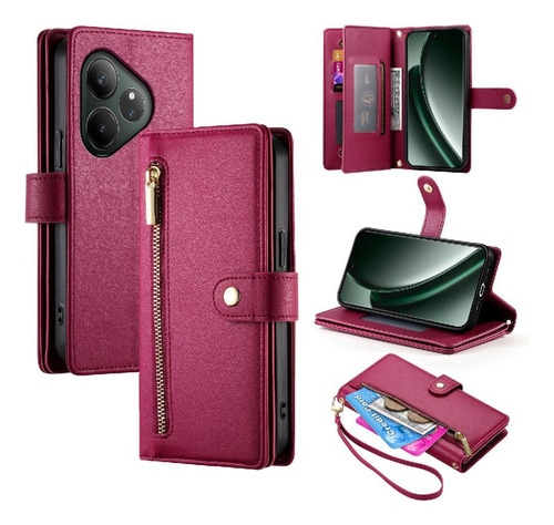 Funda Abatible For Realme Gt6 5g Con Ranuras For Tarjetas