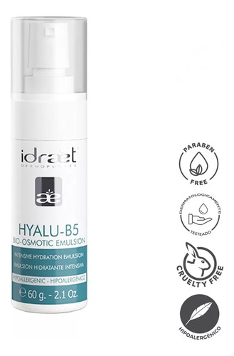 Emulsion Hyalu B5 Bio-osmotic Hidratación Intensa Idraet 60g