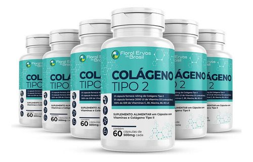 Colágeno Tipo 2 I I 6x 60 Cáp + Vitaminas Máximo 1 Ao Dia