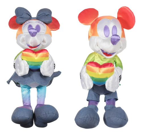 Peluche Disney Store Mickey & Minnie Mouse Pride Orgullo