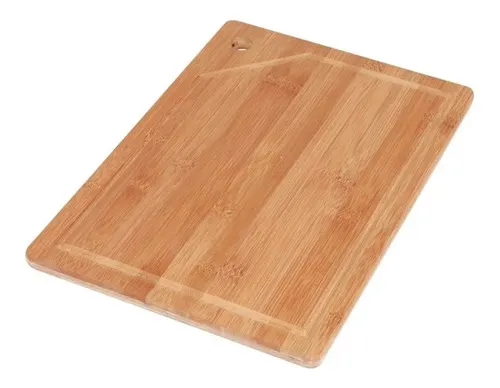 Tabla de cortar carne, 35 x 25 cm, madera maciza de bambú marrón