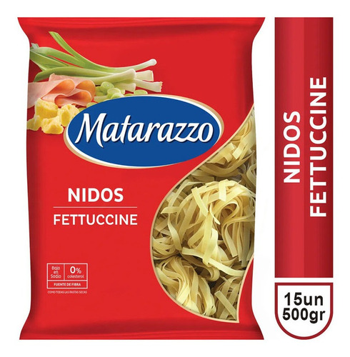 Pack Fideos Nido Fettuccine Matarazzo 500 Gr X 15 Unidades