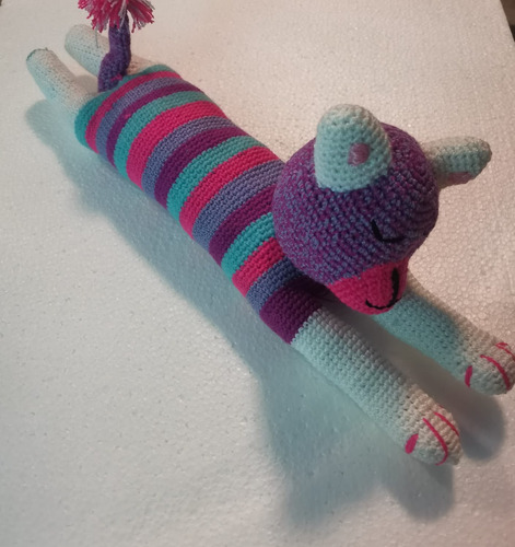 Amigurimi Gatito De Colores Tejido A Crochet Tejido A Mano