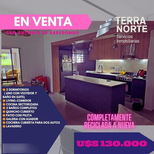 Venta Casa 2 Dormitorios San Antonio De Arredondo Con Cochera