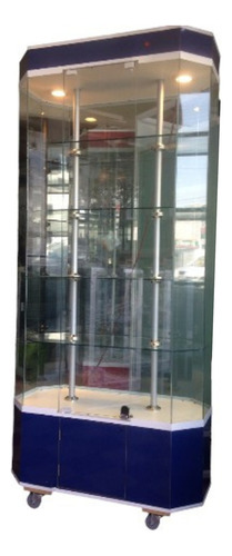Vitrina Tipo Diamante Cristal Entrepaños Ajustable 85cm Larg
