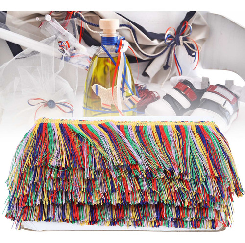 Cadena De Poliéster Con Borlas Coloridas Y Borlas De Hilo Fi
